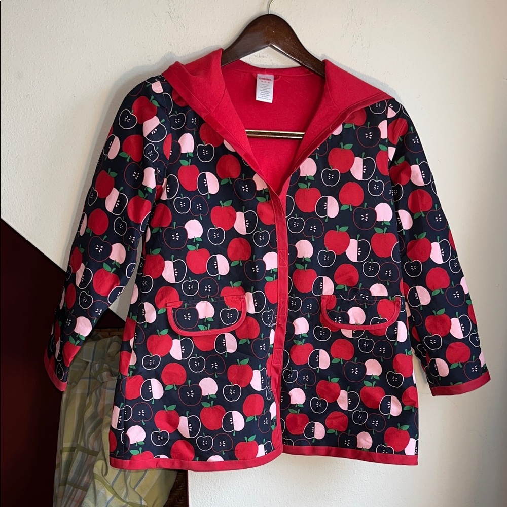 Gymboree Red‎ and Black Apple Print Raincoat